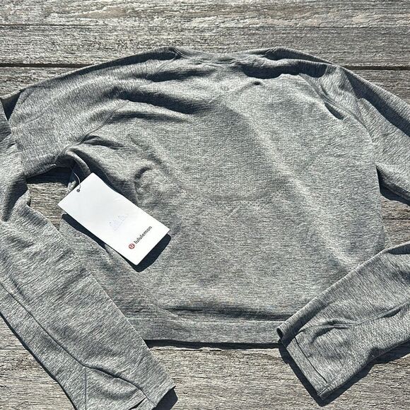 Lululemon Swiftly Tech Cropped Long-Sleeve Shirt 2.0 Slate / White size 12 NWT - Picture 6 of 6